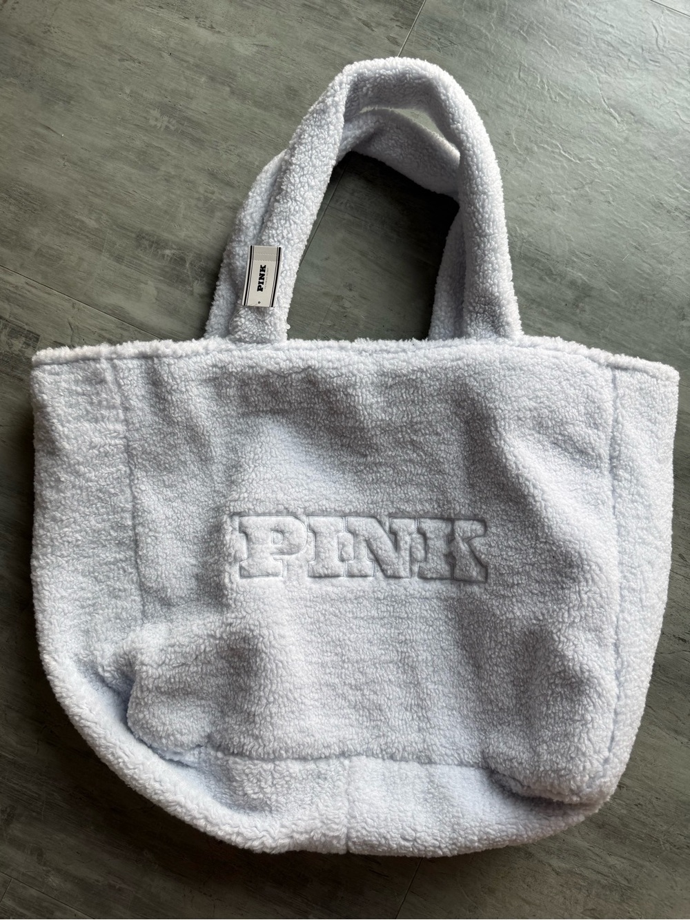 Victoria's Secret PINK Sherpa Tote in Light Blue-Gray